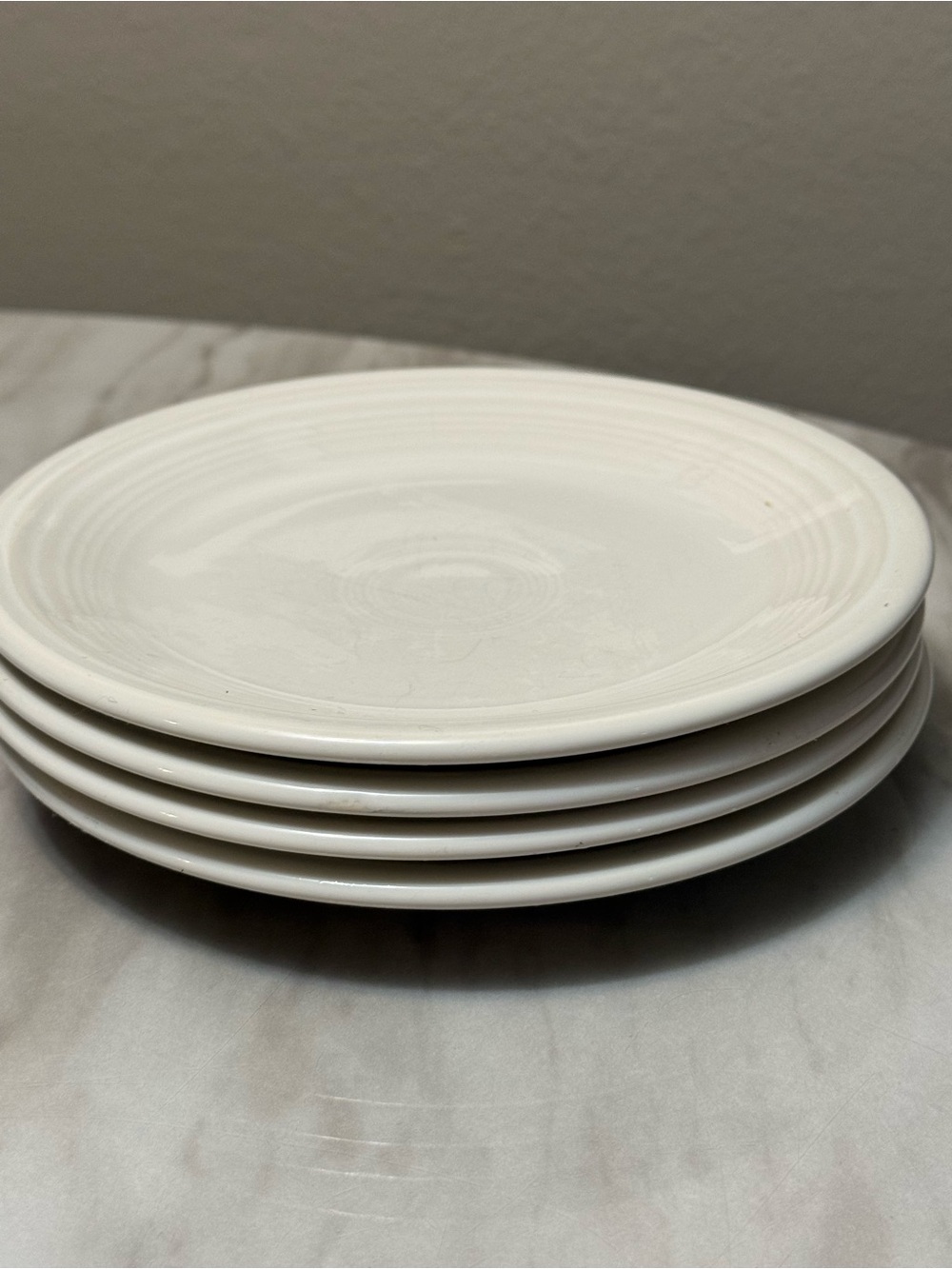 Homer Laughlin USA FIESTA WHITE Salad Plates R 7 1/4” Set Of 4